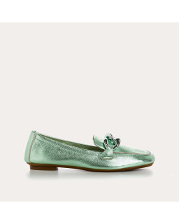 Moccasins Woman Leather Metallic - Hartaga | Reqins