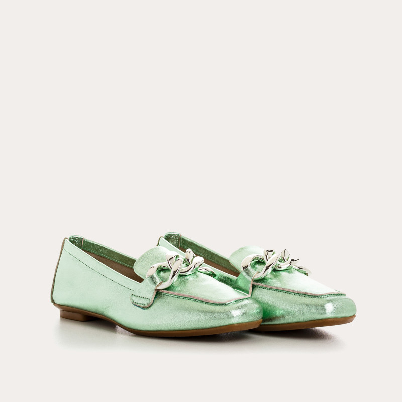 Moccasins Woman Leather Metallic - Hartaga | Reqins