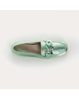 Moccasins Woman Leather Metallic - Hartaga | Reqins