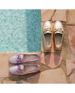 Mocassins Femme Cuir Métallisé  - HARTEGA  | Reqins
