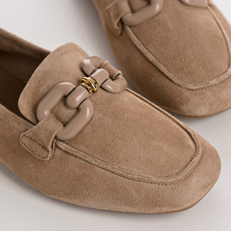 Mocassins Bijou Femme Cuir Velours - HEREA | Reqins