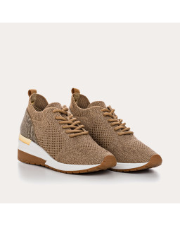 Women's crochet fabric lace top sneakers