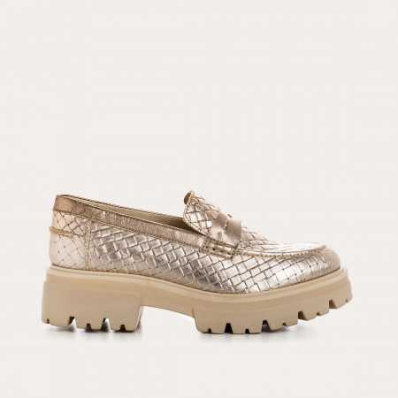 MOCASSINS ALABAMA CUIR TRESSE