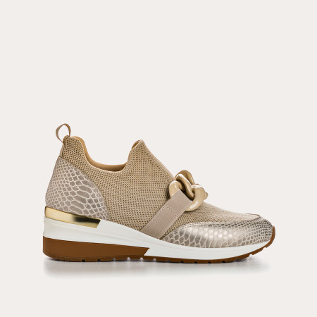 Women's Sneakers in Elastic Fabric Lady with Jewelry Accessories