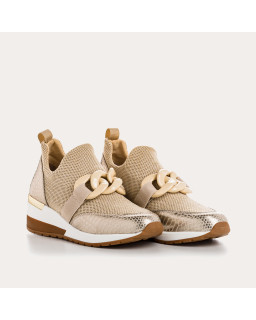 Women's Sneakers in Elastic Fabric Lady with Jewelry Accessories