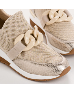 Women's Sneakers in Elastic Fabric Lady with Jewelry Accessories