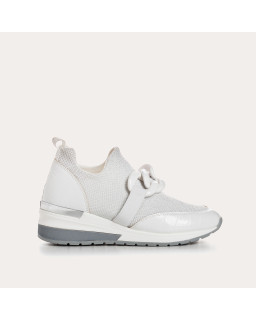 Women's Sneakers in Elastic Fabric Lady with Jewelry Accessories