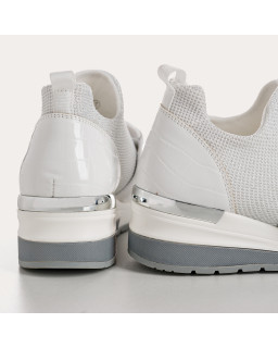 Baskets pour femme en tissu élastique lamé avec accessoires bijoux