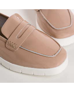 Mocassins compensés en cuir vernis