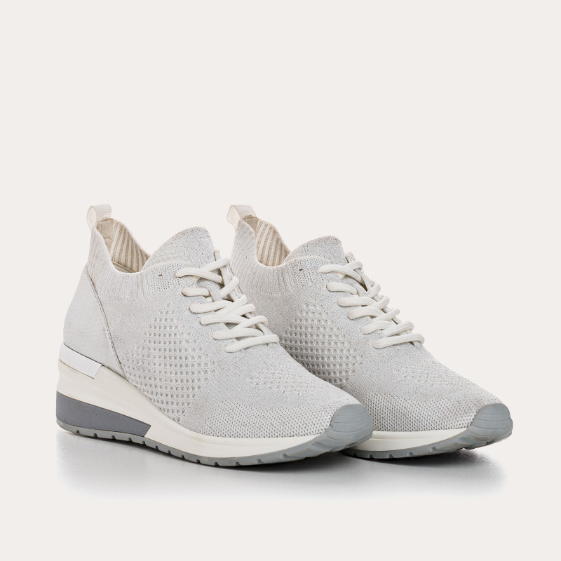 Women's crochet fabric lace top sneakers