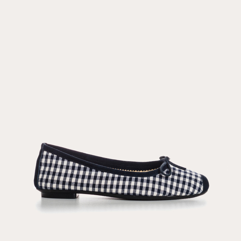 Ballerines Femme Vichy cuir velours - HARMONY | Reqins