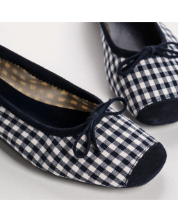 Ballerines Femme Vichy cuir velours - HARMONY | Reqins