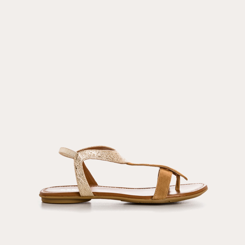 Bernie velvet leather and metal sandals