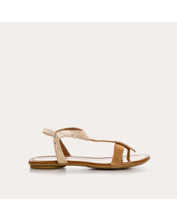 Sandales Bernie en cuir velours et métal | Reqins