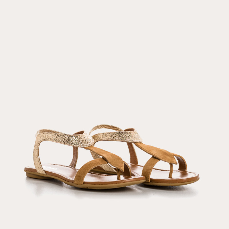 Bernie velvet leather and metal sandals