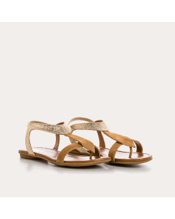 Sandales Bernie en cuir velours et métal | Reqins