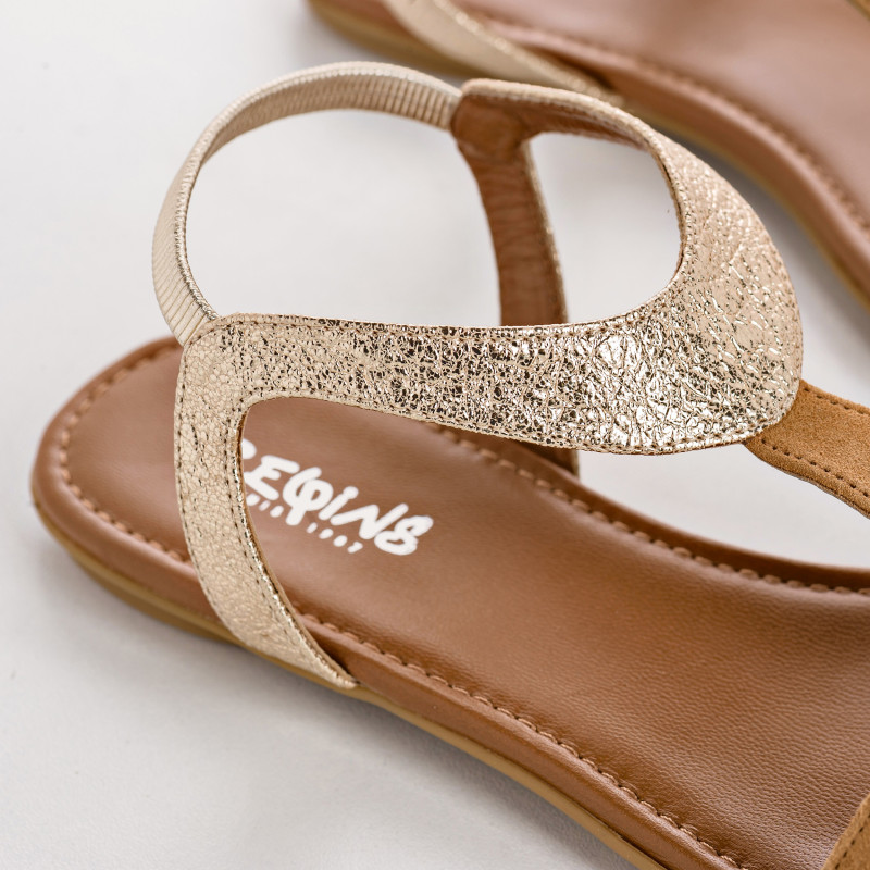 Bernie velvet leather and metal sandals