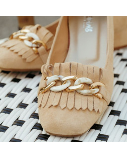 ballerines bijou à talon cuir velours | reqins