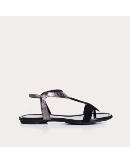 Bernie velvet leather and metal sandals