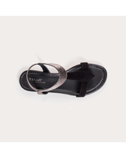 Bernie velvet leather and metal sandals