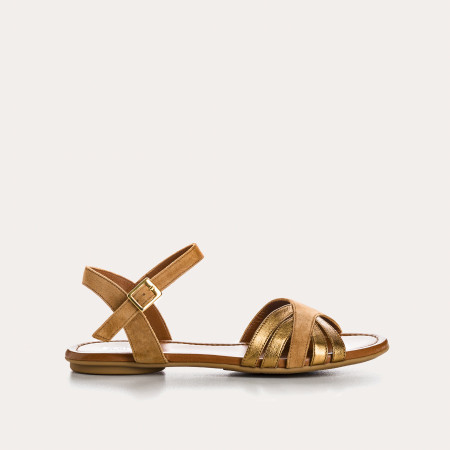 Besse Flat Sandals - Women's Leather Flange Shoes | Reqins