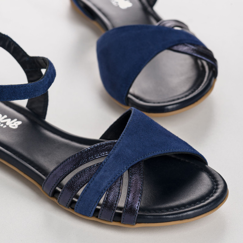 Besse Flat Sandals - Women's Leather Flange Shoes | Reqins