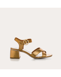 Olympia Sandals - Women's Metallic Leather Flange Shoes | Reqins