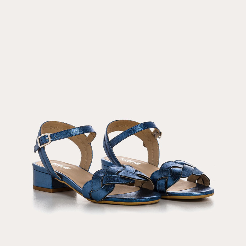 Portimao Sandals - Women's Metallic Leather Flange Shoes | Reqins