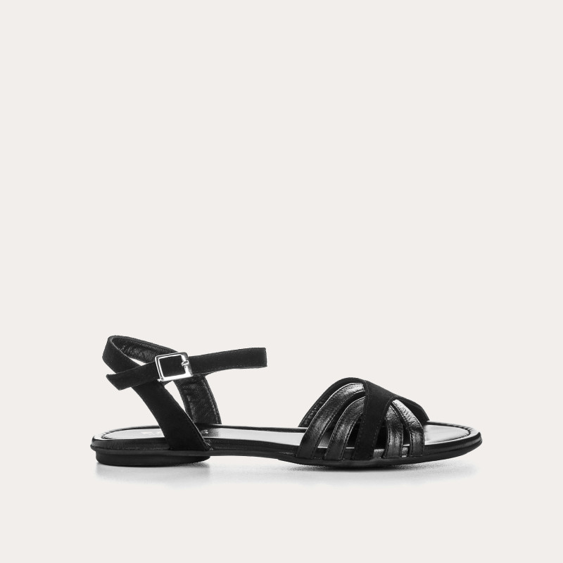 Besse Flat Sandals - Women's Leather Flange Shoes | Reqins