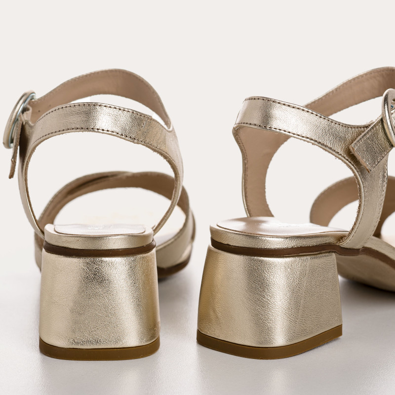 Olympia Sandals - Women's Metallic Leather Flange Shoes | Reqins