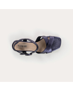 Olympia Sandals - Women's Metallic Leather Flange Shoes | Reqins