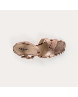 Sandales OLYMPIA - chaussures à brides cuir métallisé femme | REQINS