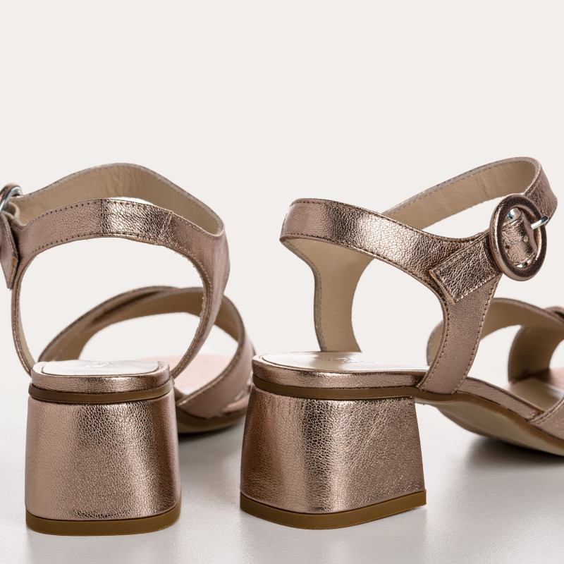 Olympia Sandals - Women's Metallic Leather Flange Shoes | Reqins