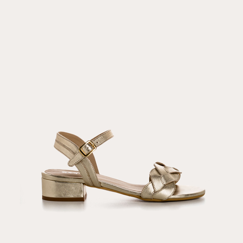 Portimao Sandals - Women's Metallic Leather Flange Shoes | Reqins