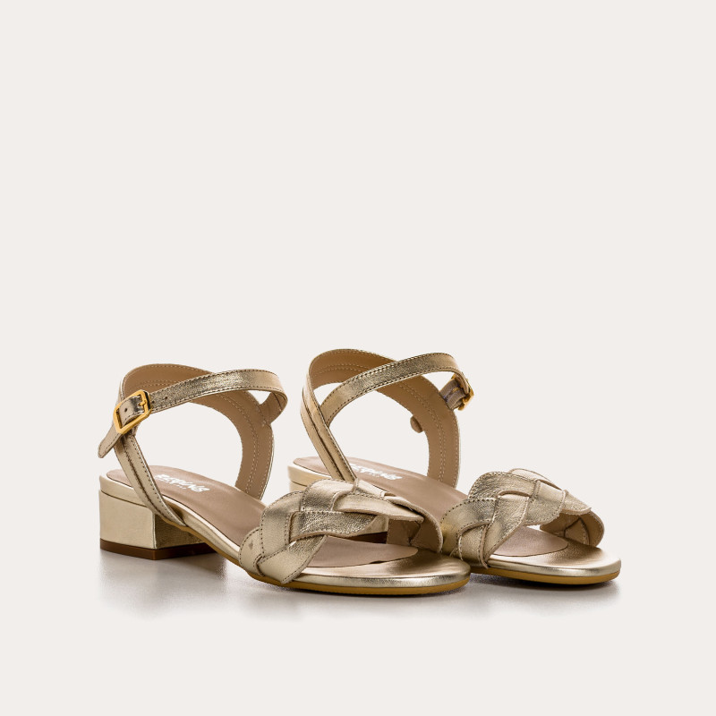 Portimao Sandals - Women's Metallic Leather Flange Shoes | Reqins