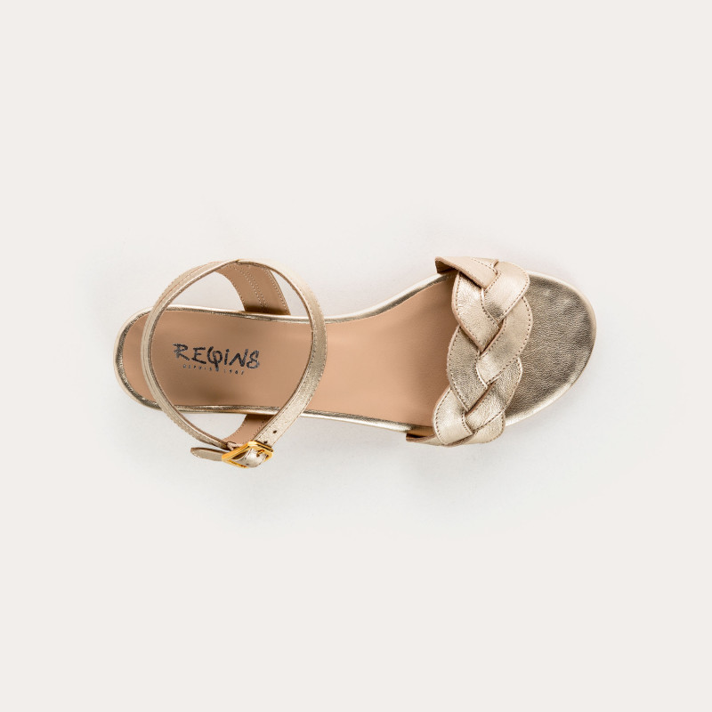 Portimao Sandals - Women's Metallic Leather Flange Shoes | Reqins