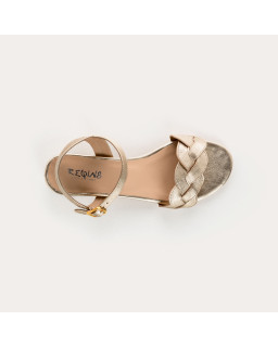 Portimao Sandals - Women's Metallic Leather Flange Shoes | Reqins