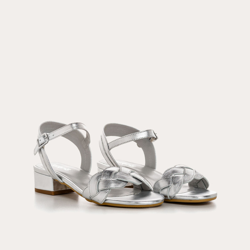 Portimao Sandals - Women's Metallic Leather Flange Shoes | Reqins
