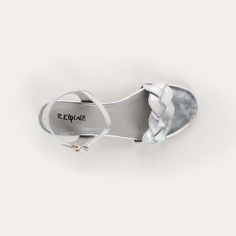 Portimao Sandals - Women's Metallic Leather Flange Shoes | Reqins