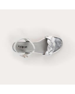 Portimao Sandals - Women's Metallic Leather Flange Shoes | Reqins