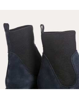 Boots Chelsea en cuir velours avec élastiques