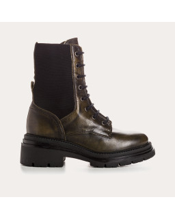 Vintage khaki leather boots boots