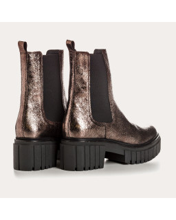 Boots chelsea metallic leather steel with elastic