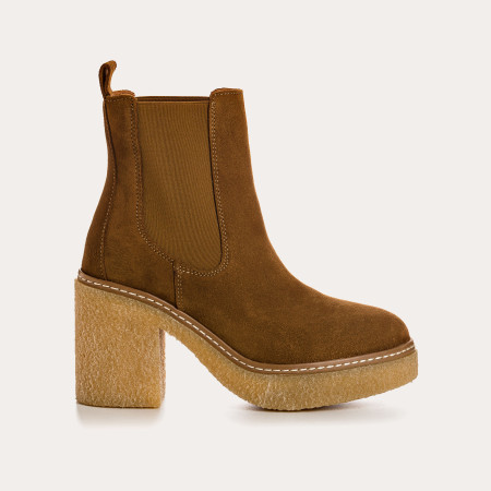 Boots FEROE - cuir velours - chaussures femme | Reqins