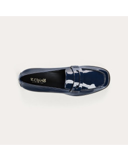 Mocassins compensés en cuir vernis