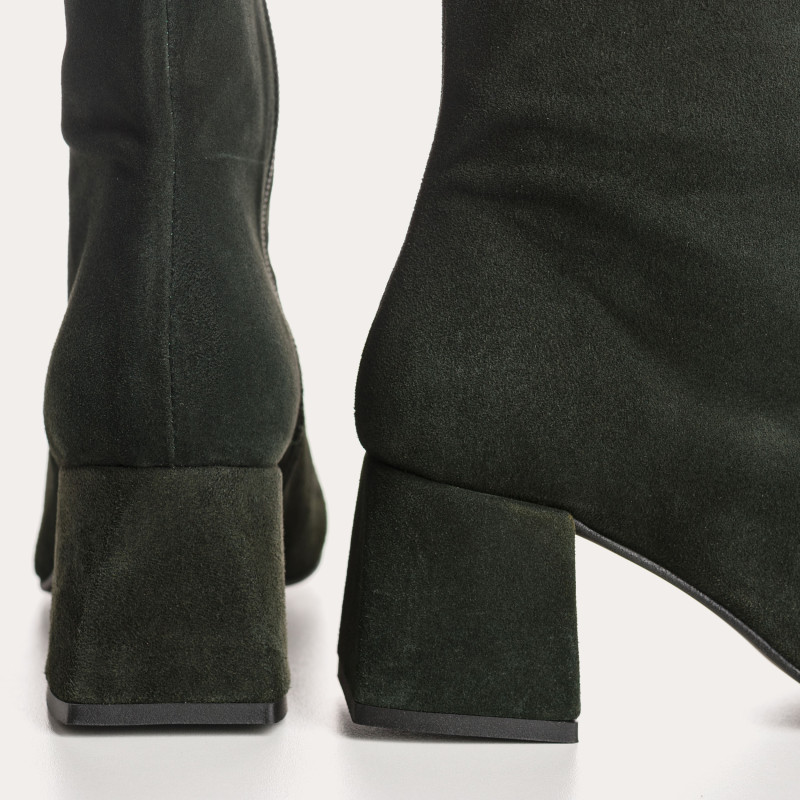 Suede heel boots