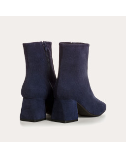 Bottines à talons en cuir velours