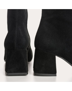 Suede heel boots