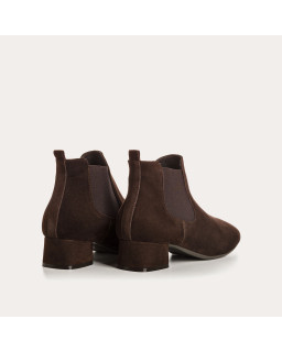 Bottines Chelsea en cuir velours avec élastiques