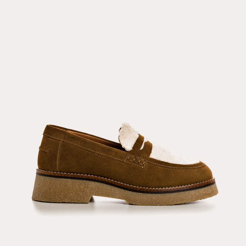 Suede hazelkin wedge moccasins